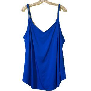 Torrid 2 top sleeveless tank blouse size 2x Blue Cami Casual stretch vneck